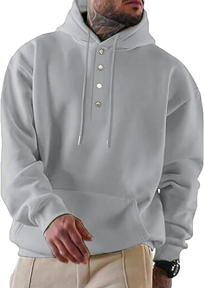 NJT store Mens Oversized Sweatshirt Hoodie Fall Winter Trendy Sweater Midweight Fleece Pullover Hooded Sweatshirts for Men