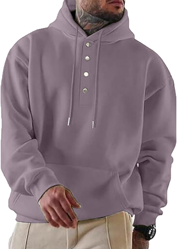 Mens Oversized Sweatshirt Hoodie Fall Winter Trendy Sweater Midweight Fleece Pullover Hooded Sweatshirts for Men