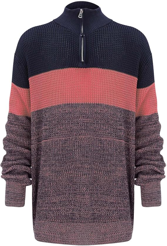Sweaters 1/4 Zip Sweater Casual Color Block Pullovers Fall Winter Warm Sweatshirts Running Athletic Workout Coats