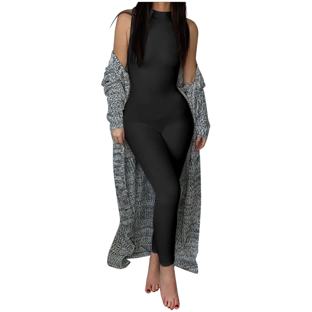 Women's Streetwear Solid Color Sleeveless Bodysuits