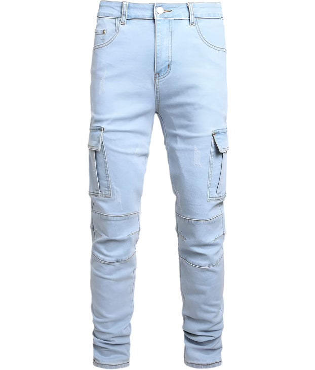Men's Slim Fit Jeans Stretch Ripped Skinny Jeans for Men, Fashion Straight Leg Comfort Flex Waist Casual Pants