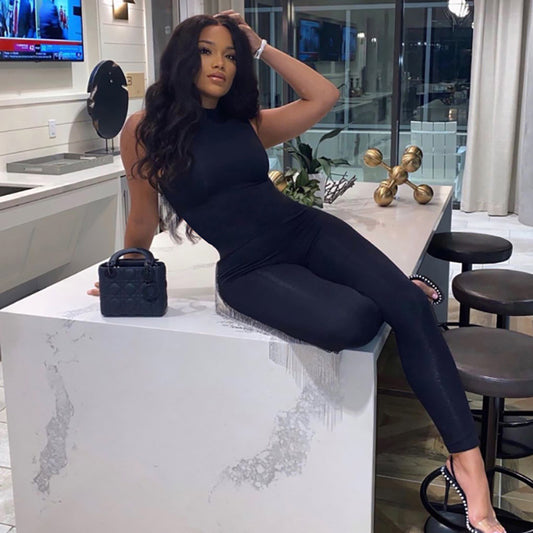 Women's Streetwear Solid Color Sleeveless Bodysuits